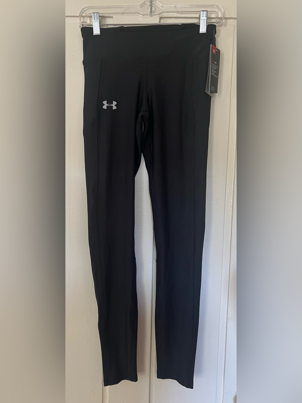 Under Armour Black Leggings with White Logo - Women’s
